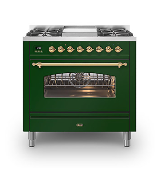 ILVE Milano 90cm Fry Top Dual Fuel Range Cooker - P09F-NE3