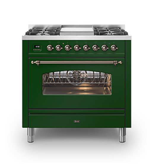 ILVE Milano 90cm Fry Top Dual Fuel Range Cooker - P09F-NE3