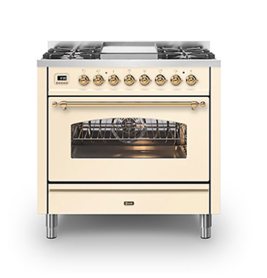 ILVE Milano 90cm Fry Top Dual Fuel Range Cooker - P09F-NE3
