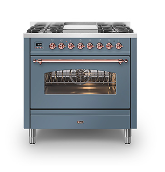 ILVE Milano 90cm Fry Top Dual Fuel Range Cooker - P09F-NE3