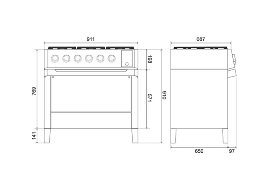 ILVE Panoramagic 90cm Induction Range Cooker - PMI09S3