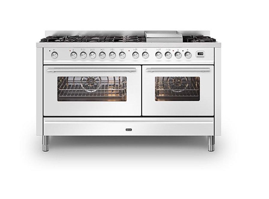 ILVE Roma 150cm Fry Top Double Dual Fuel Range Cooker - P15FWE3