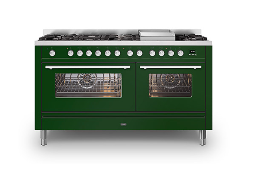 ILVE Roma 150cm Fry Top Double Dual Fuel Range Cooker - P15FWE3