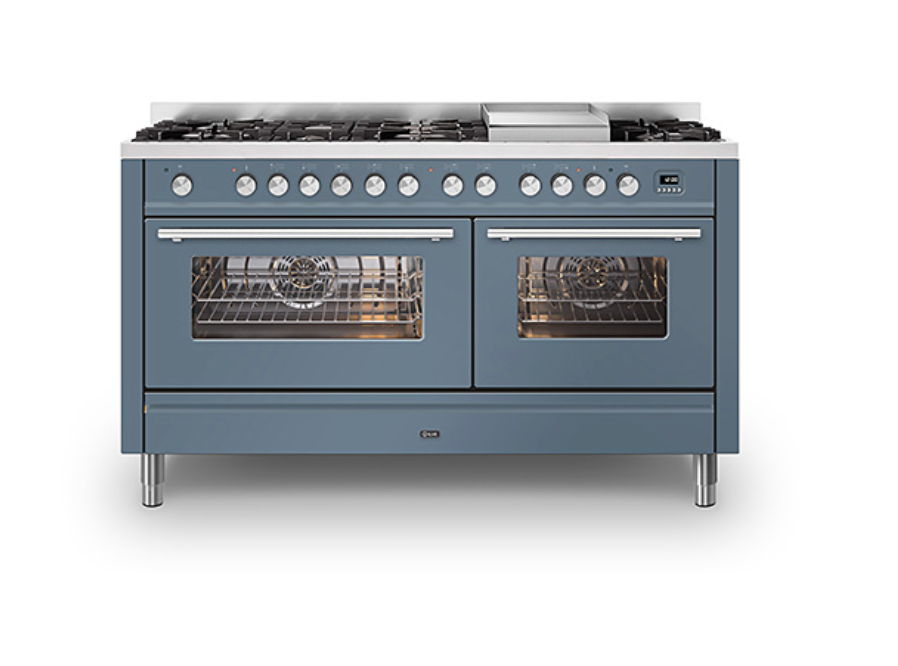 ILVE Roma 150cm Fry Top Double Dual Fuel Range Cooker - P15FWE3