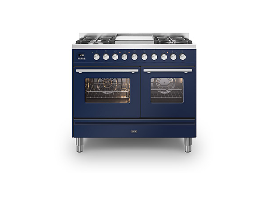 ILVE Roma 100cm Fry Top Double Dual Fuel Range Cooker - PD10FWE3