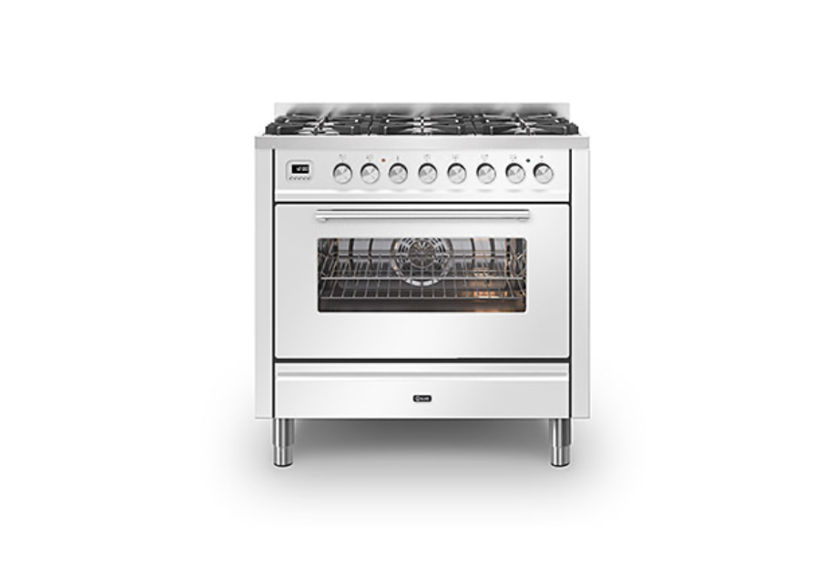 ILVE Roma 90cm 6 Burner Dual Fuel Range Cooker - P096-WE3