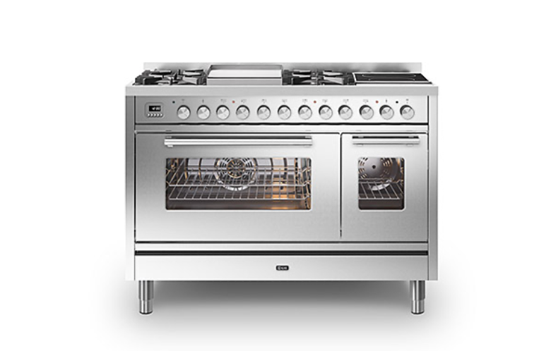 ILVE Roma 120 Fry-Top + 2-Zone Induction Range Cooker