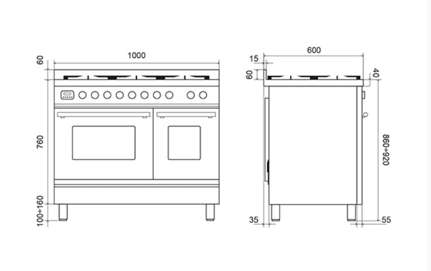 ILVE Roma 100 2-Zone Induction Range Cooker