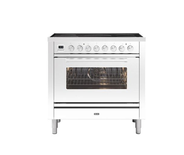 ILVE 90cm Roma Induction Single Oven Electric Range Cooker - PI096WE3
