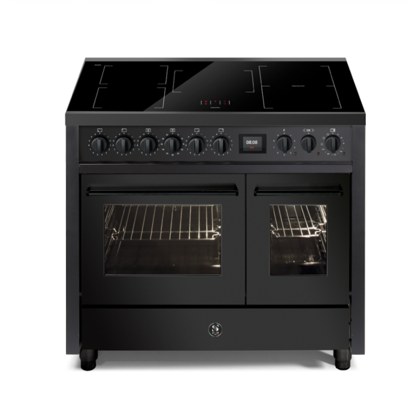 Steel Cucine Enfasi 100cm Double Oven Range Cooker - All Black - EQ10FF-6 NF