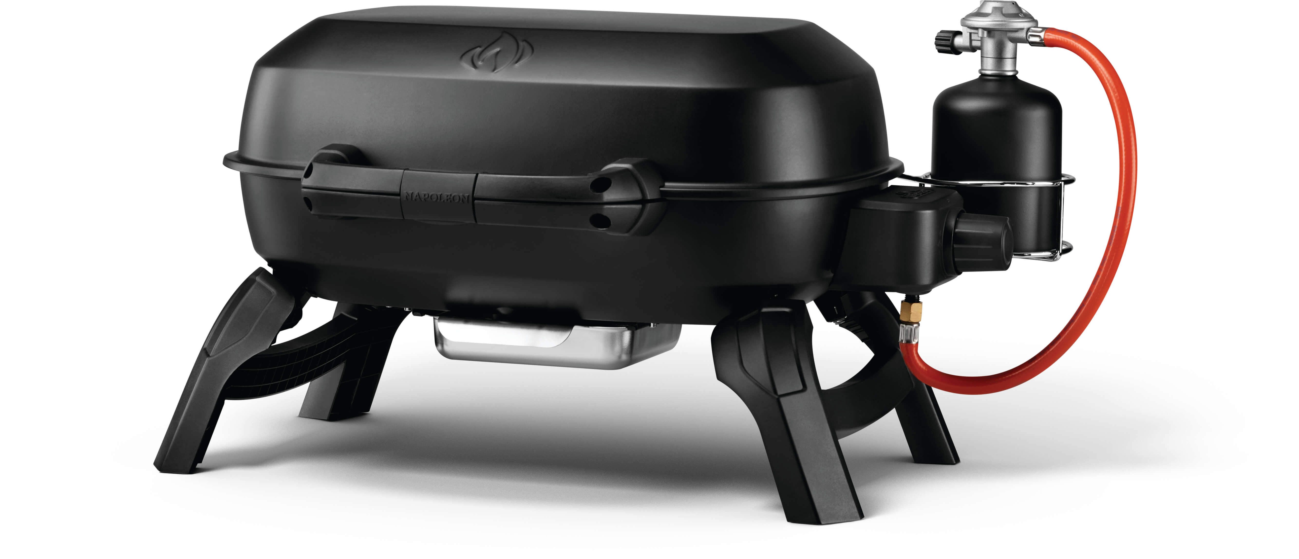 Napoleon TravelQ 240 Portable Gas Grill with Folding Legs and Cast Iron Grids
