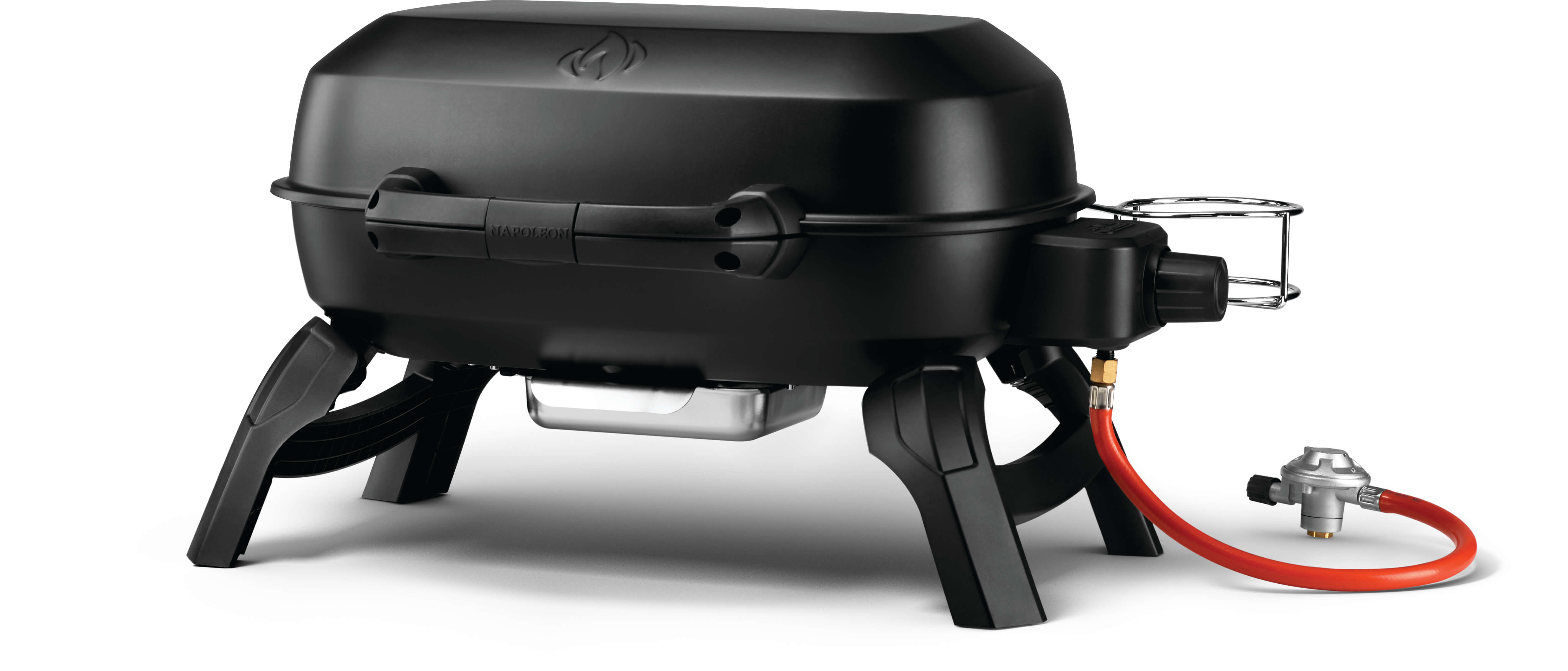 Napoleon TravelQ 240 Portable Gas Grill with Folding Legs and Cast Iron Grids