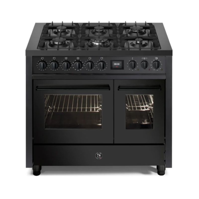 Steel Cucine Enfasi 100cm Double Oven Range Cooker - All Black - EQ10FF-6 NF