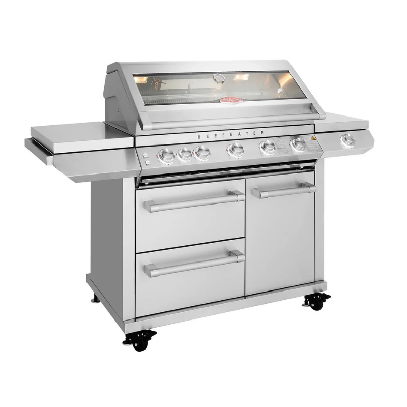 BeefEater 7000 Series Premium 5 Burner BBQ & Side Burner Trolley