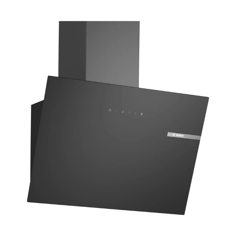 Bosch Series 2 Wall-mounted cooker hood 60 cm clear glass black printed, Black - DWK65DK60B