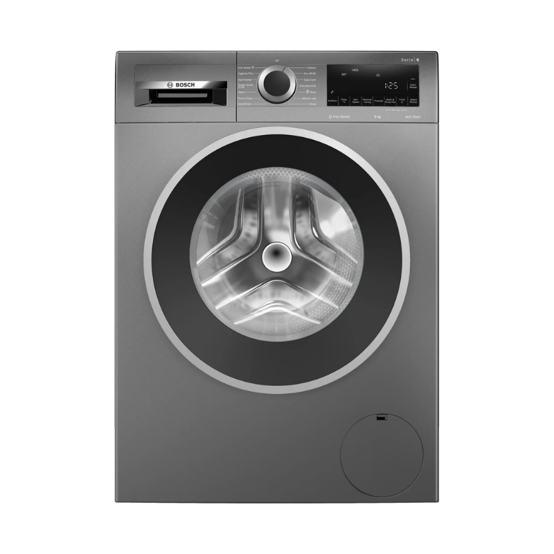 Bosch Series 6 Washing machine, front loader 9 kg max. 1400 rpm, Cast iron grey - WGG244ZCGB