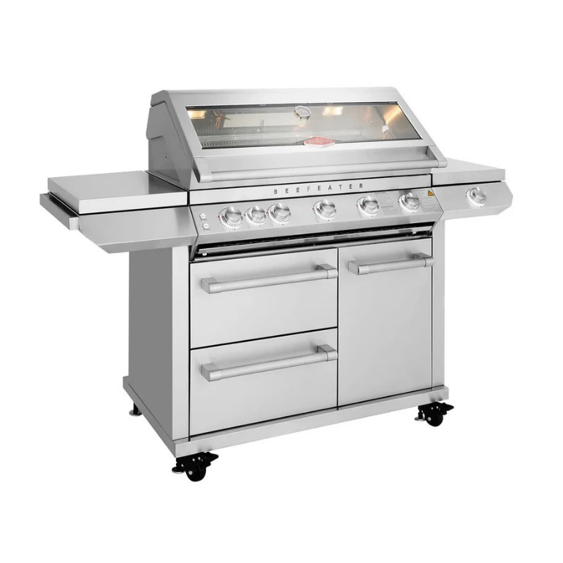 BeefEater 7000 Series Premium 5 Burner BBQ & Side Burner Trolley