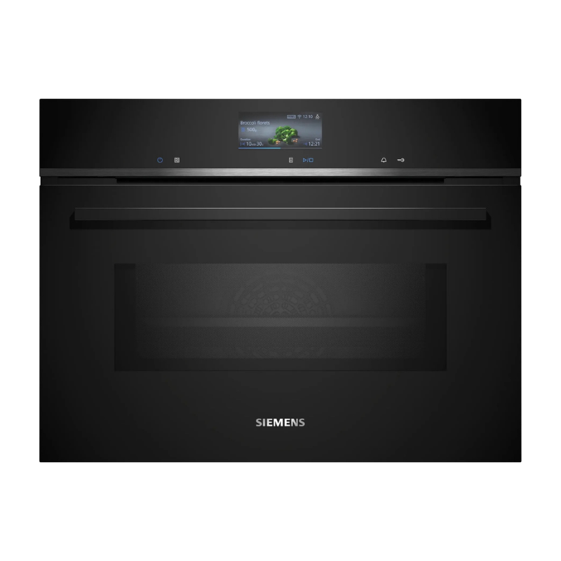 Siemens iQ700 Built-in compact oven with microwave function 60 x 45 cm Black - CM736G1B1