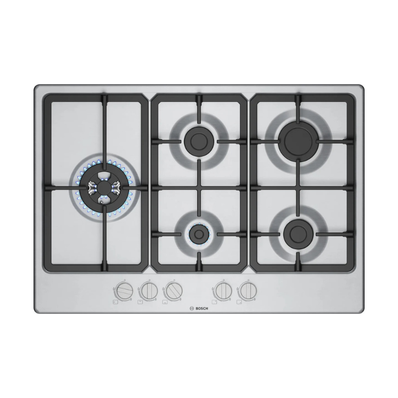 Bosch Series 4 Gas hob 75 cm Stainless steel - PGM7B5K90