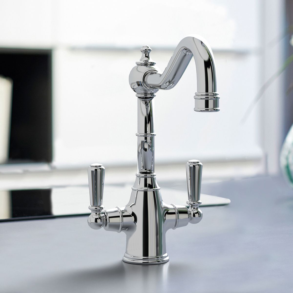Bidbury & Co Bickton Twin Lever Monobloc Kitchen Tap