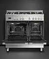 Fisher & Paykel Series 7 OR90L7DBGFX1 900mm Wide, Contemporary Stainless Steel, Double Cavity Oven with Gas Hob, Full Width Pan Storage Drawer