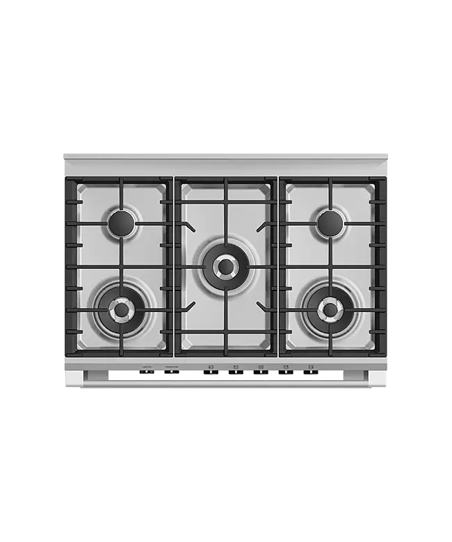 Fisher & Paykel Series 7 OR90SCG4B1 900mm Wide, Classic Black, Single Cavity Oven with Gas Hob, Full Width Pan Storage Drawer and 1 x Fully Extending Telescopic Shelf