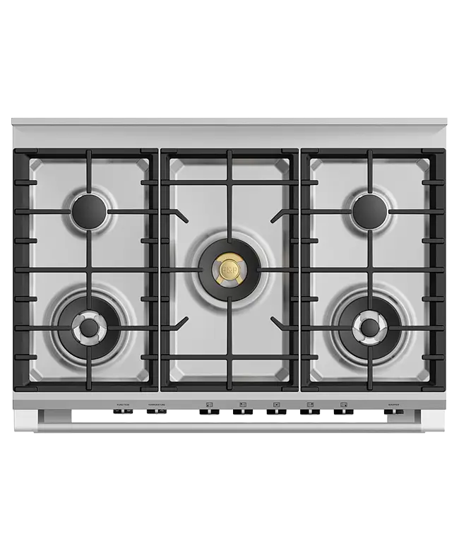Fisher & Paykel Series 9 OR90SCG6B1 900mm Wide, Classic Black, Single Cavity Pyroclean Oven with Gas Hob, Full Width Warming Drawer and 2 x Fully Extending Telescopic Shelves