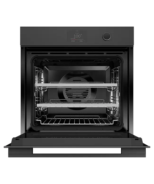 Fisher & Paykel Series 11 OS60SMTDB1 Built-in Combination Steam Oven Single 600mm 72L, 23 Function, 5" Touchscreen + Dial, Minimal (Black Glass), 100mm Fascia, WiFi, compatible with SmartHQ App