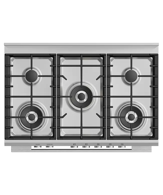 Fisher & Paykel Series 7 OR90SDG4X1 900mm Wide, Contemporary Stainless Steel, Single Cavity Oven with Gas Hob, Full Width Pan Storage Drawer and 1 x Fully Extending Telescopic Shelf
