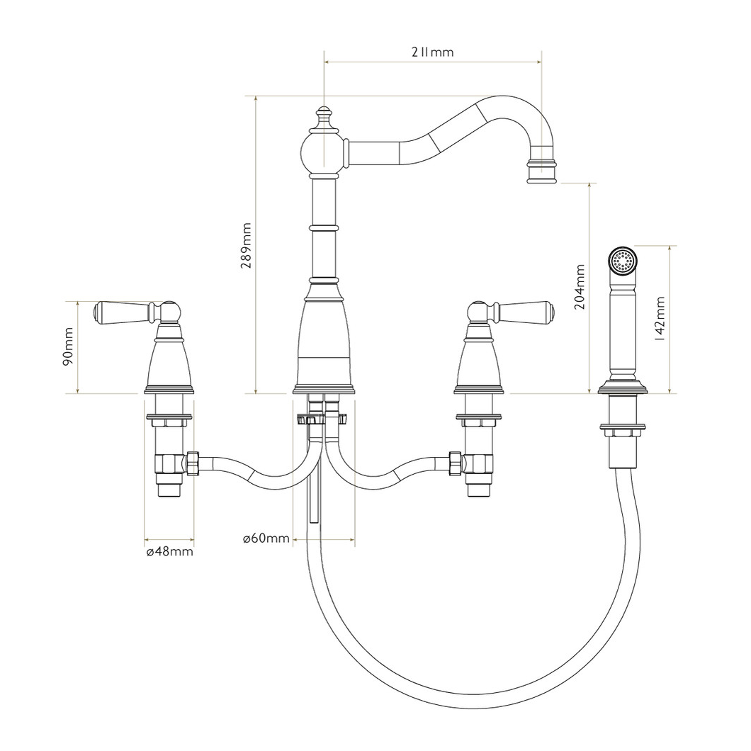 Bidbury & Co Stockwell Kitchen Tap with Rinse