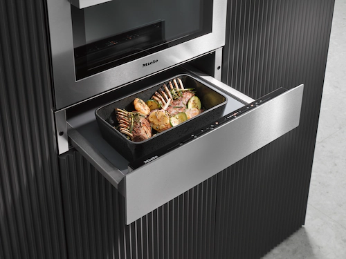 Miele 14cm high gourmet warming drawer without handle ESW 7110 Stainless steel/Clean Steel