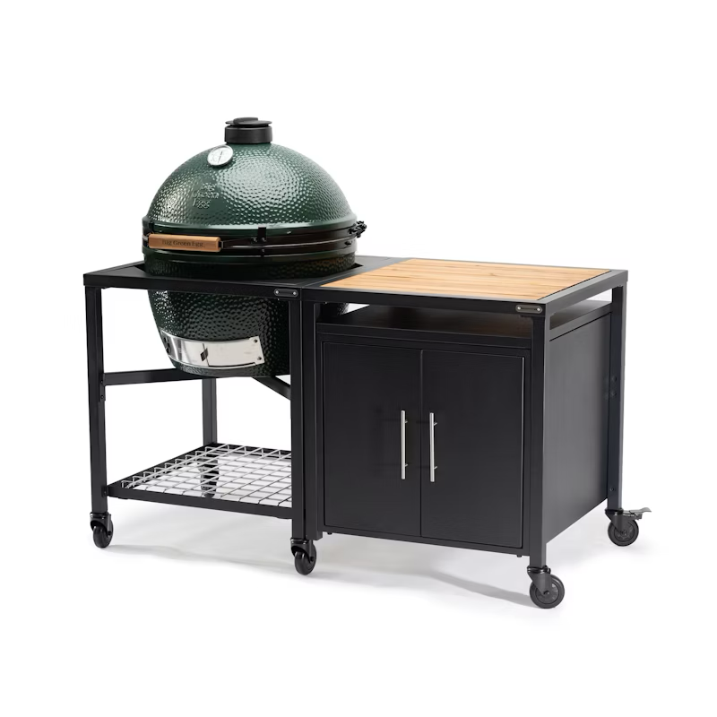 Big Green Egg Modular Nest + Expansion Expansion Cabinet + Acacia Shelf
