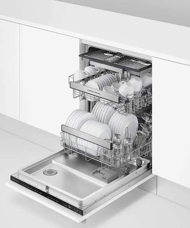 Fisher & Paykel Series 7 DW60U4HI2 Dishwasher, Steel Interior, 16 Place Settings, Integrated, WiFi, compatible with SmartHQ App