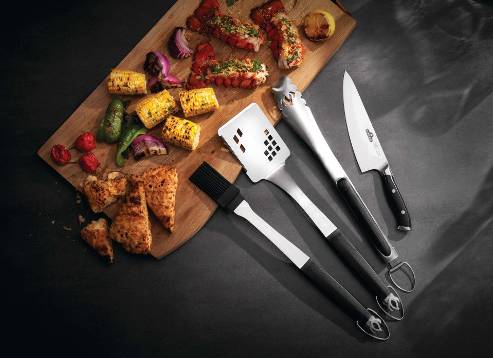 Napoleon Executive 4 Piece Toolset | Cast Stainless Steel | Basting Brush | Premium Grill Accessories