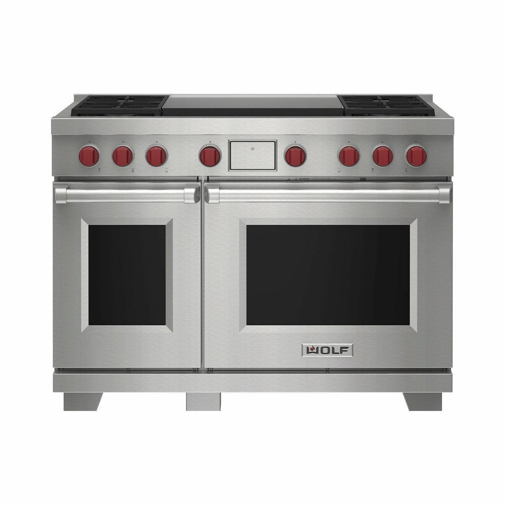 Wolf Dual Fuel Range, 4 Burner with Double Griddle ICBDF48450DG/S/P