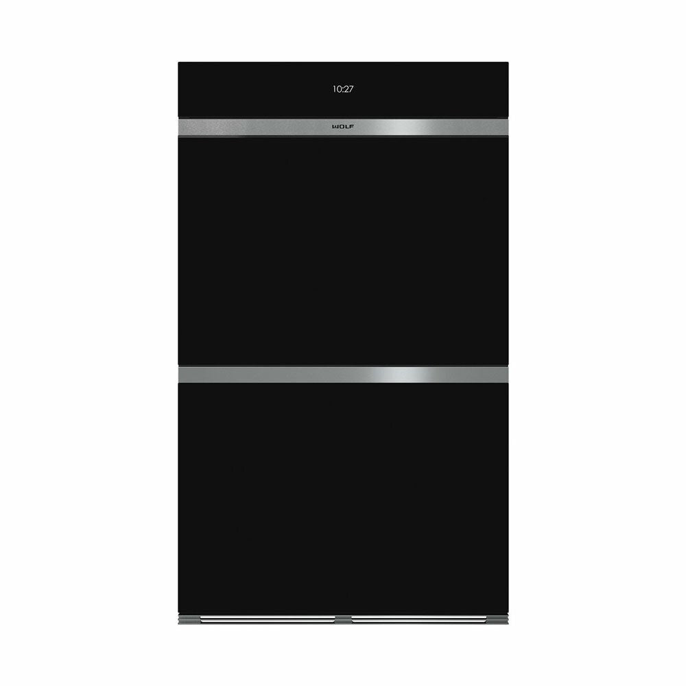 Wolf M Series Contemporary Black Glass Double Oven ICBDO3050CM/B