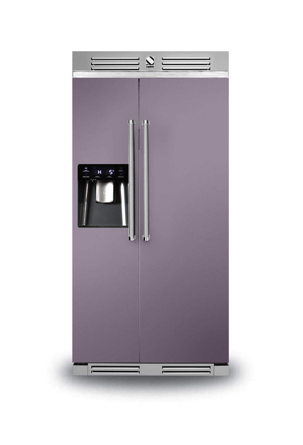 Steel Cucina Genesi 90cm Side by Side Freestanding Le Creuset Fridge Freezer