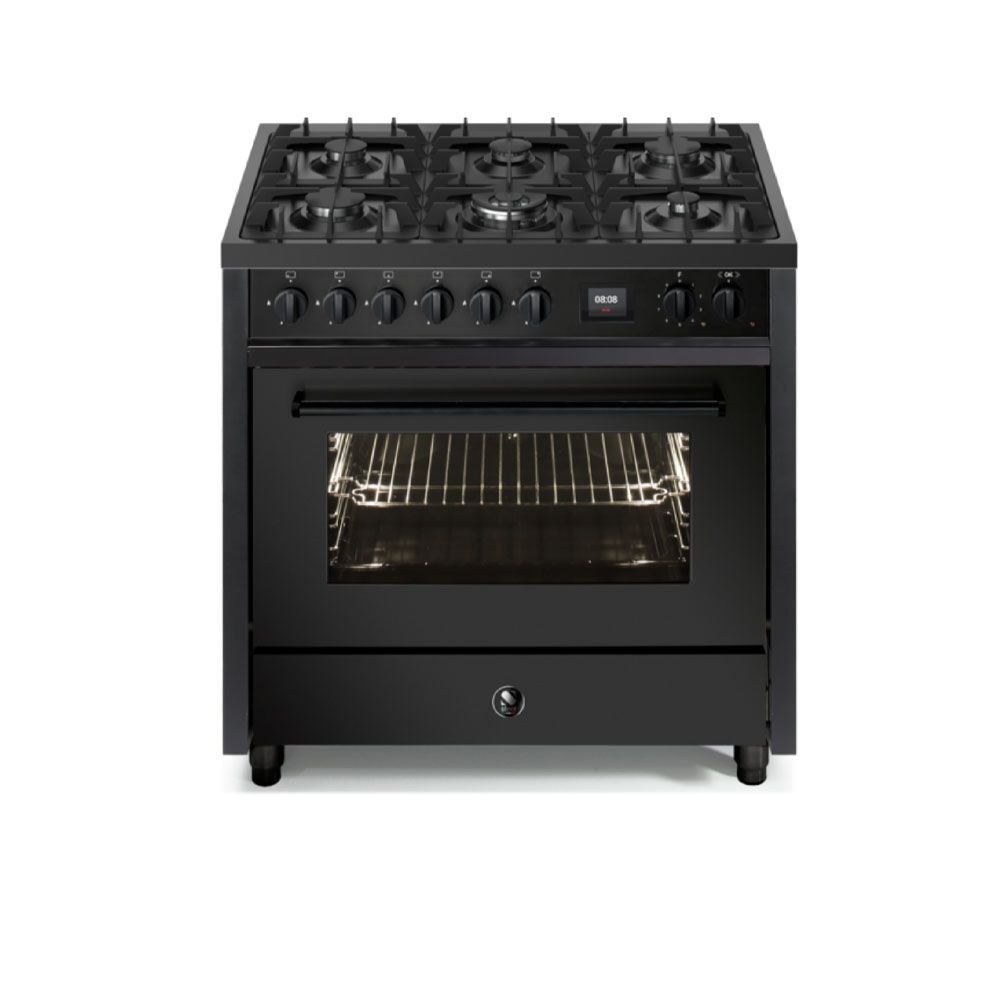 Steel Cucine Enfasi 90cm Single Oven Range Cooker - All Black - EQ9F-6 NF