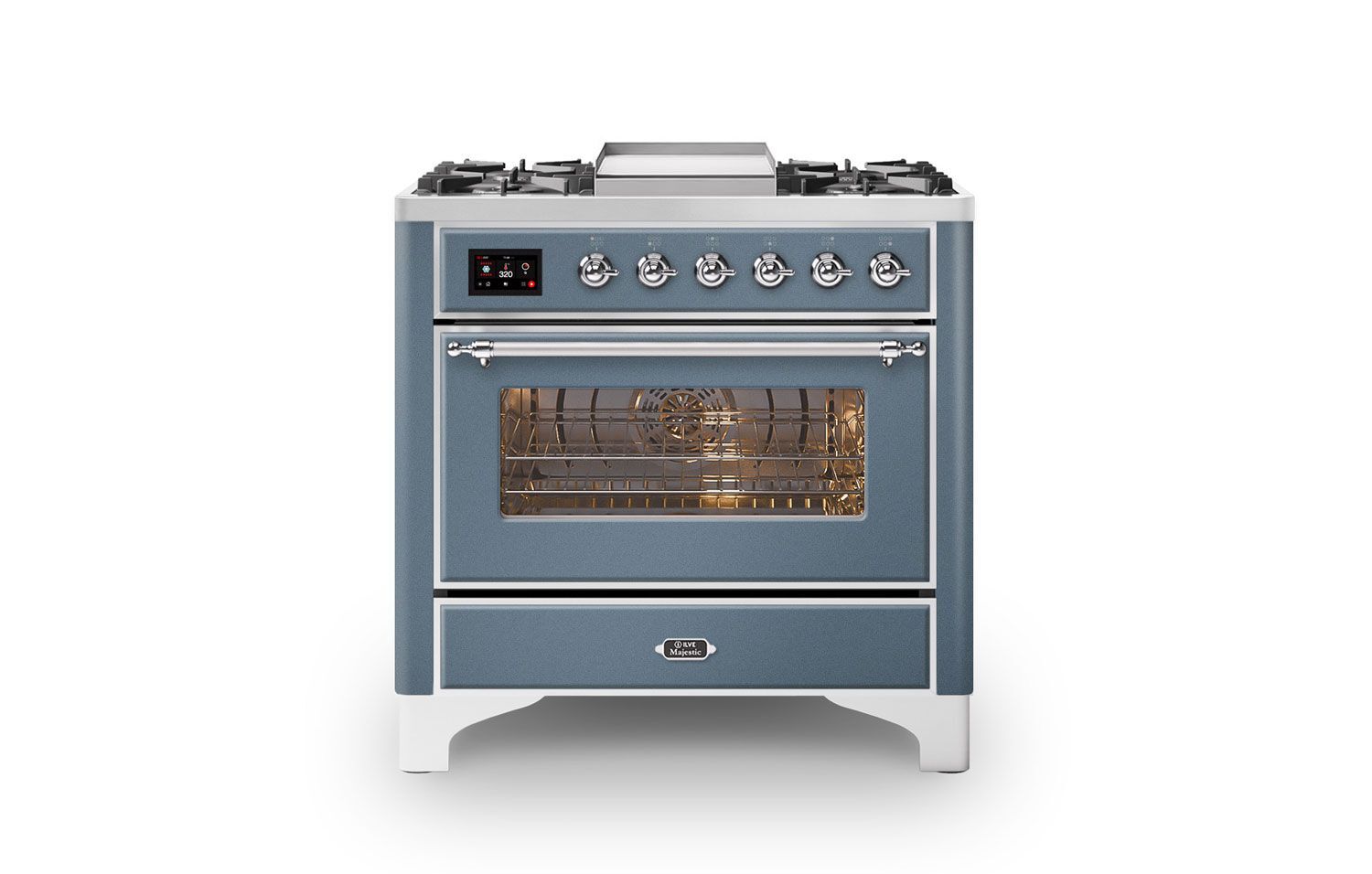 ILVE Majestic Milano 90cm Fry Top Dual Fuel Range Cooker