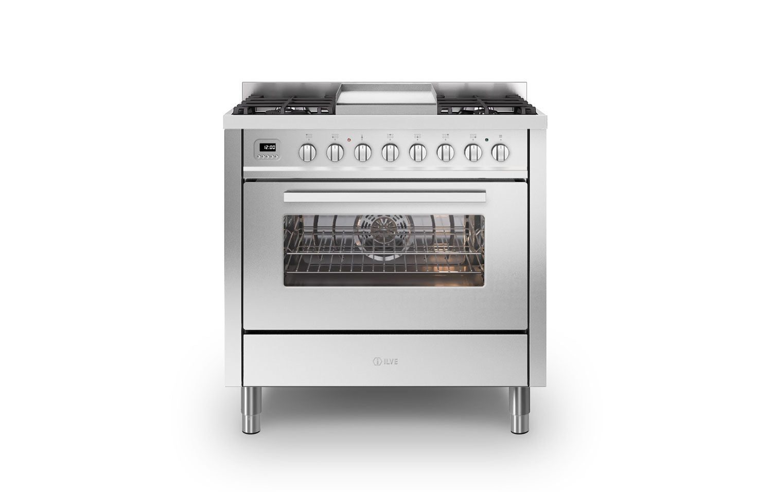 ILVE Torino 90cm Single Fry Top Dual Fuel Range Cooker