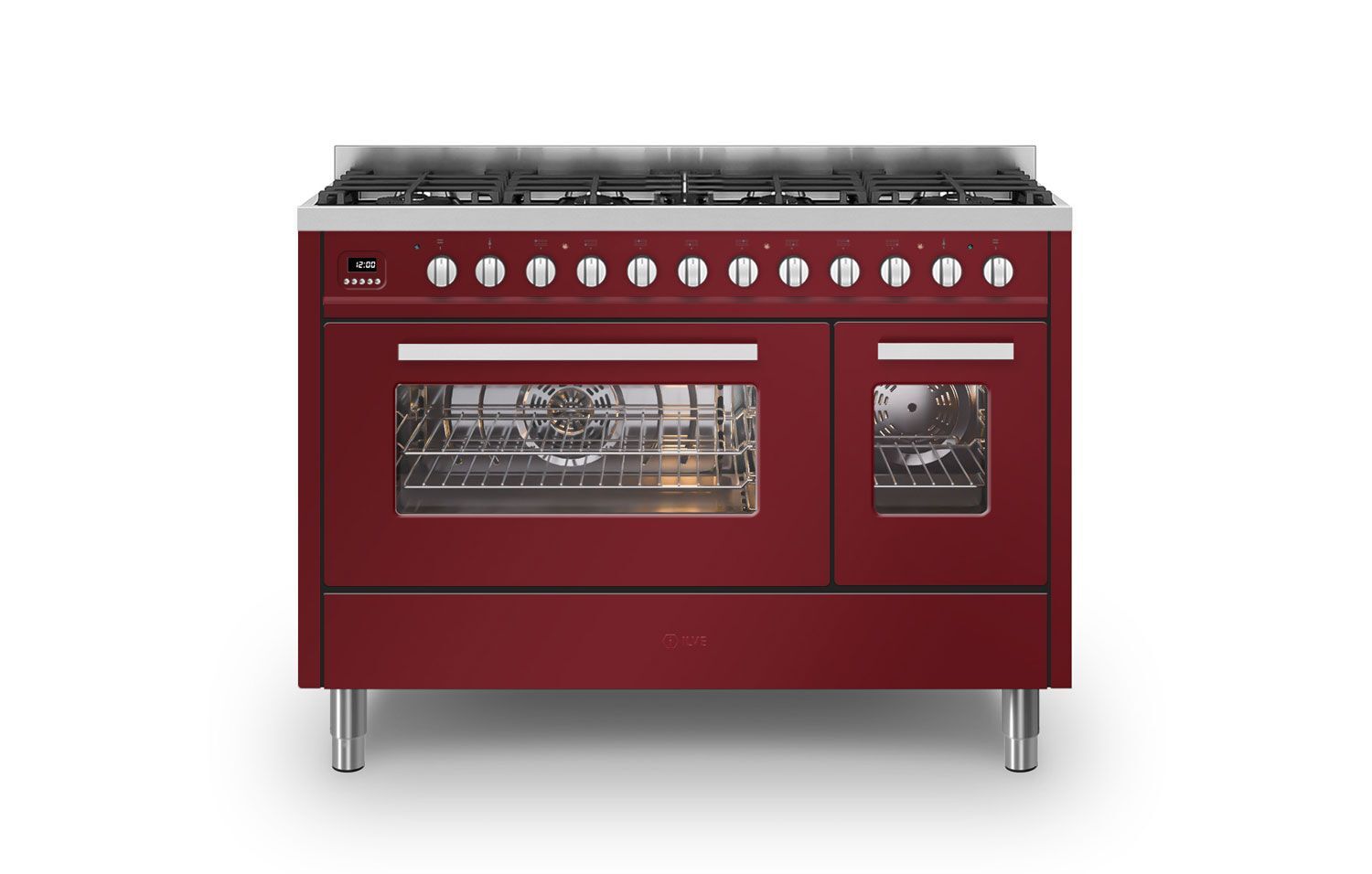 ILVE Torino 120cm Twin 8 Burner Dual Fuel Range Cooker