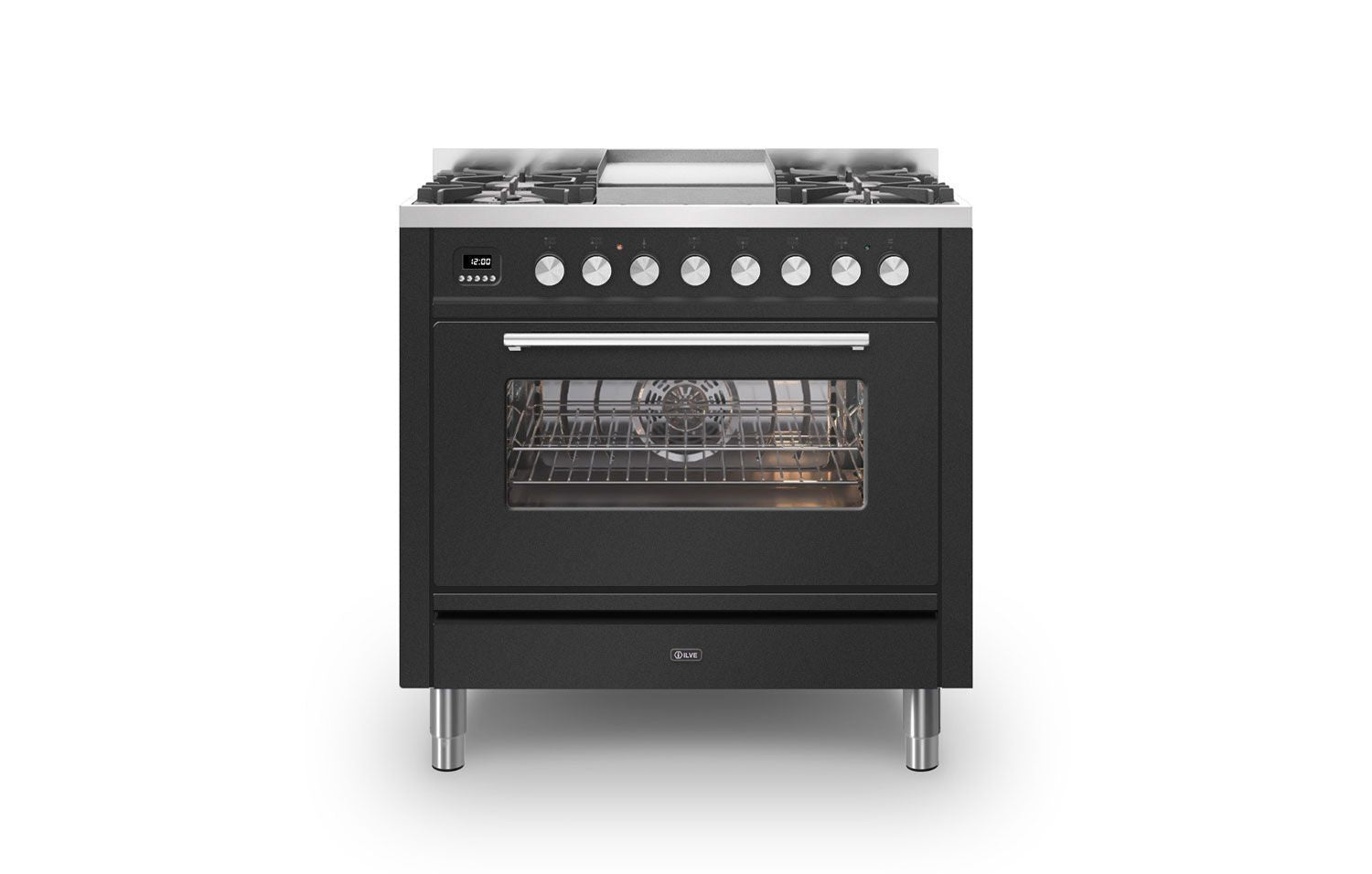 ILVE Roma 90cm Fry Top Dual Fuel Range Cooker