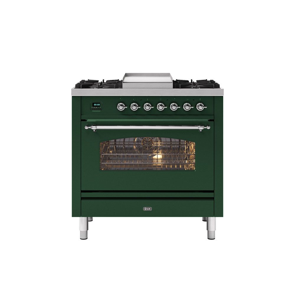 ILVE Milano 90cm Fry Top Dual Fuel Range Cooker - P09F-NE3