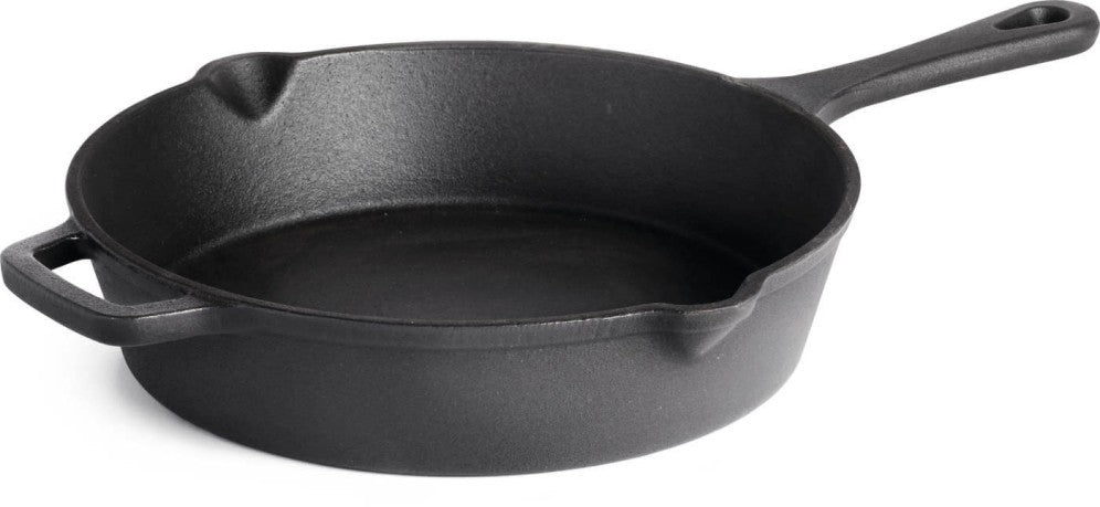 Napoleon 9.5-inch porcelain-coated cast iron frying pan with pour spouts