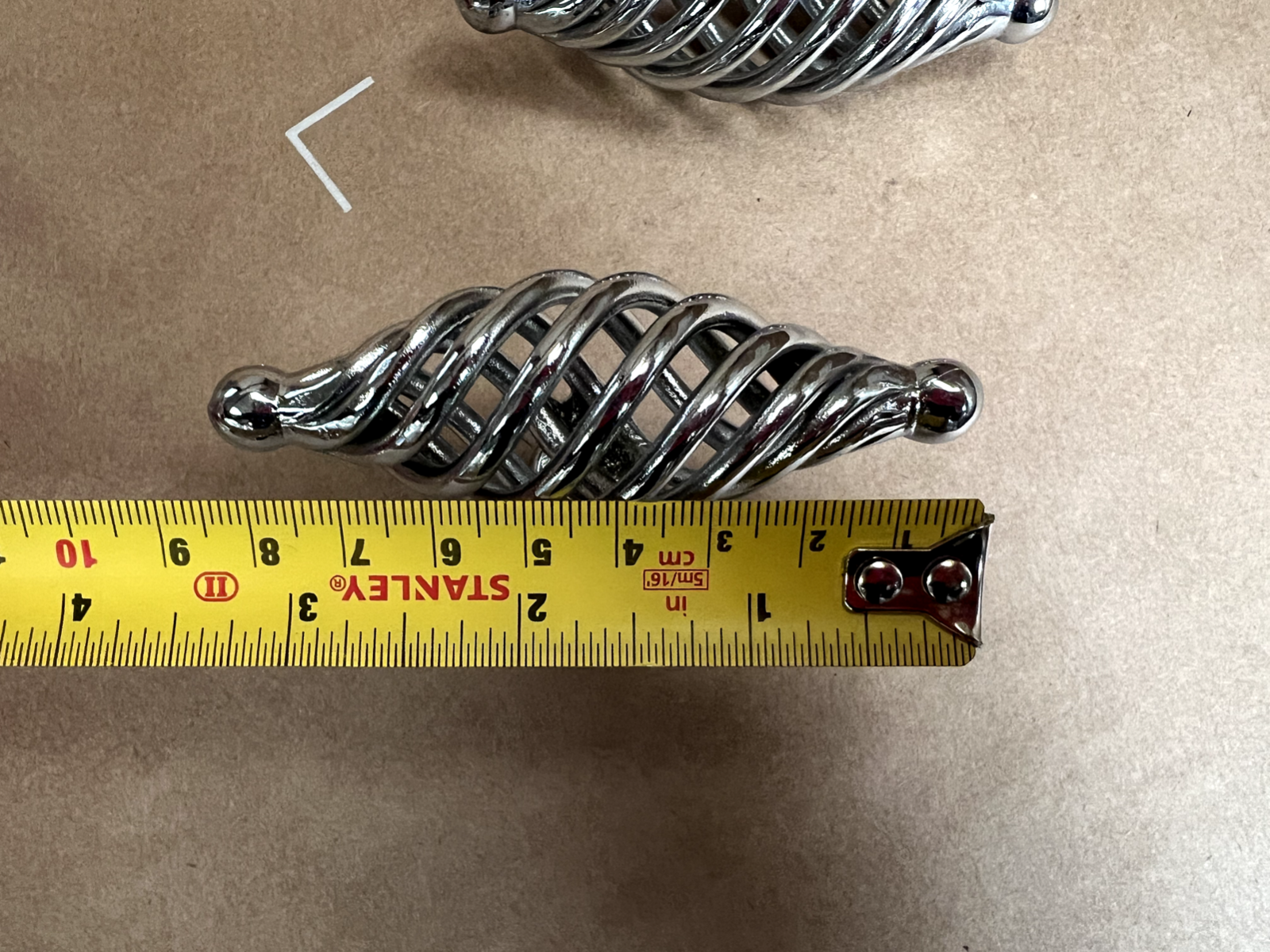 Smallbone Mark Wilkinson Chrome Twisted Cage kitchen Door Handle Knob Pull metal