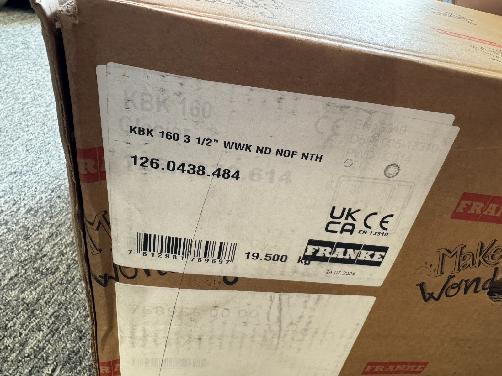 NEW KUBUS KBK 160 REV White 126.0438.484 white Kitchen Sink Basin BR2221