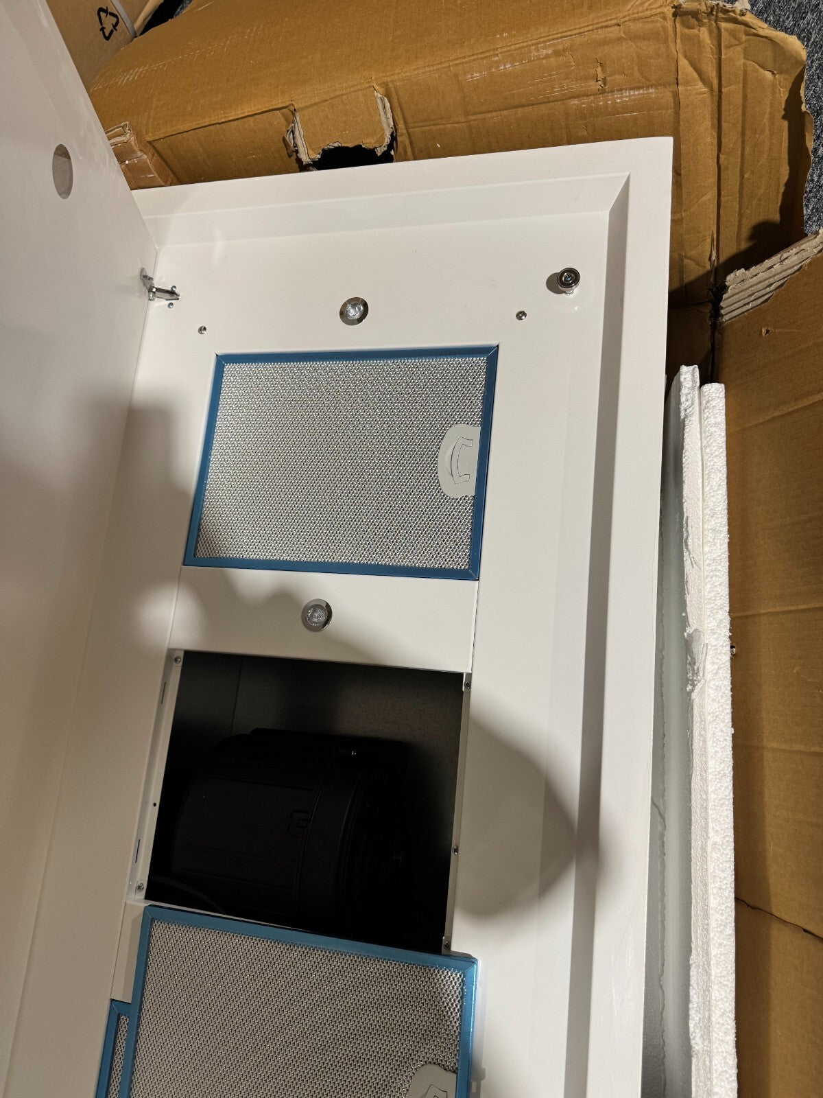 Ex Display Airuno Otello CA 120 ceiling Extractor Hood white Motor BR675 airone
