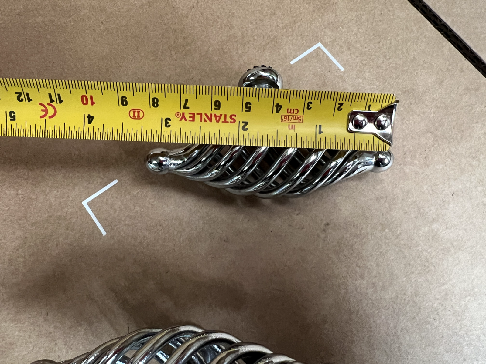 Smallbone Mark Wilkinson Chrome Twisted Cage kitchen Door Handle Knob Pull metal