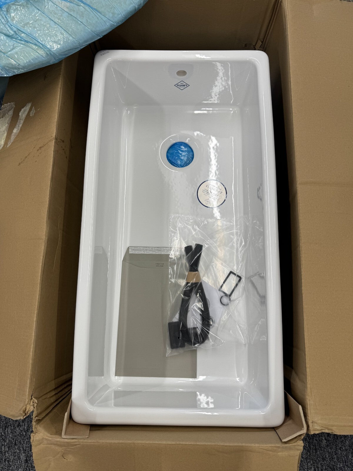 NEW Shaws Of Darwen SCBU101WH Single bowl 100cm sink white BR2190