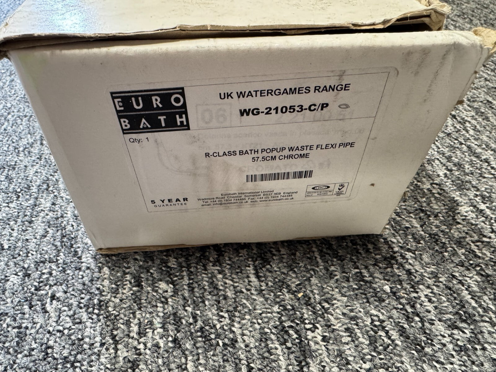 NEW Euro Bath WG-21053 - C/P pop up waste flexi bath Plumbing kit BR2114